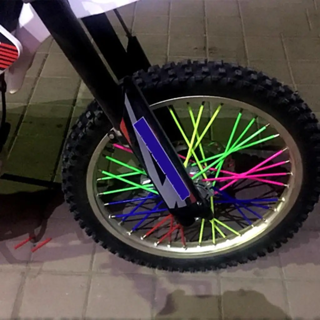 Wheel Spoke Wraps Rims Skins Covers Guard Protector Motocross Orange+Green