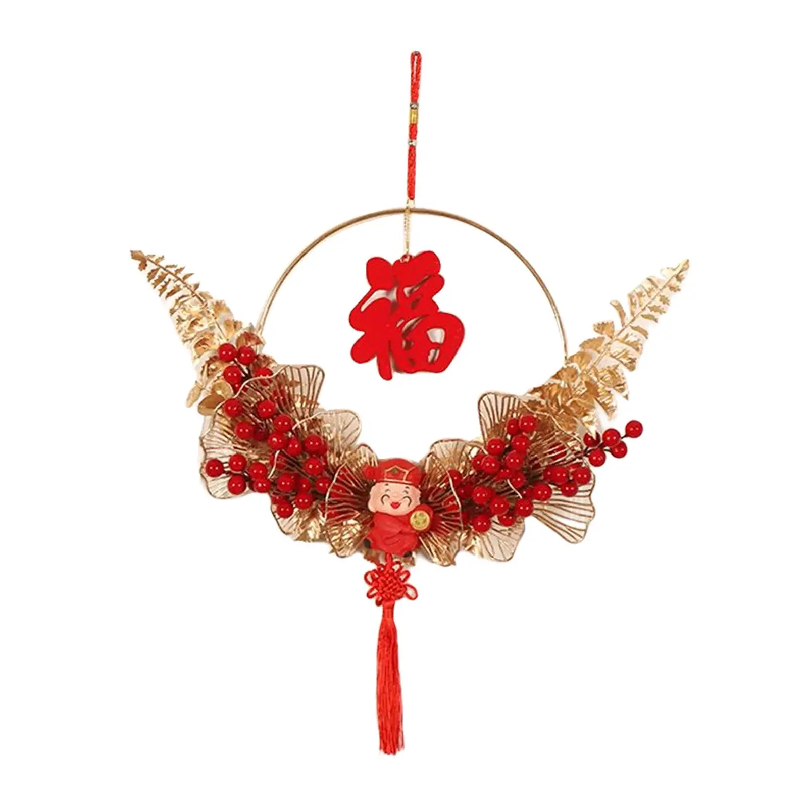 Chinese New Year Hanging Pendant with Chinese Knot Tassel Red for Door Study