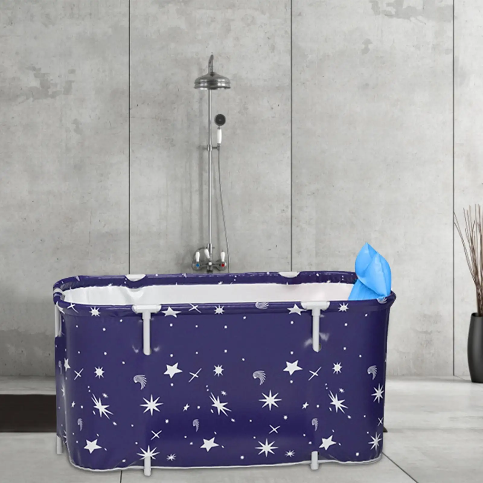 Freestanding Foldable Portable Soaking Bathtub for Small Bathroom Camping