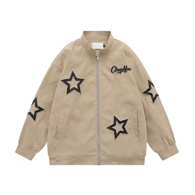 Deeptown Vintage Bomber Jacket Women Star Girl Y2k Streetwear Harajuku  Oversize Korean Fashion Black Spring Jackets Embroidery