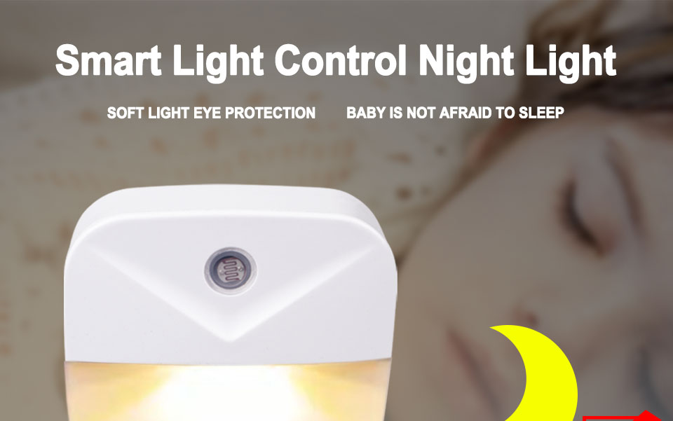 LED Night Light Wireless Light control Sensor Dusk-to-Dawn Night Lights For Baby Kids Bedside Bedroom Corridor Lamp EU US Plug