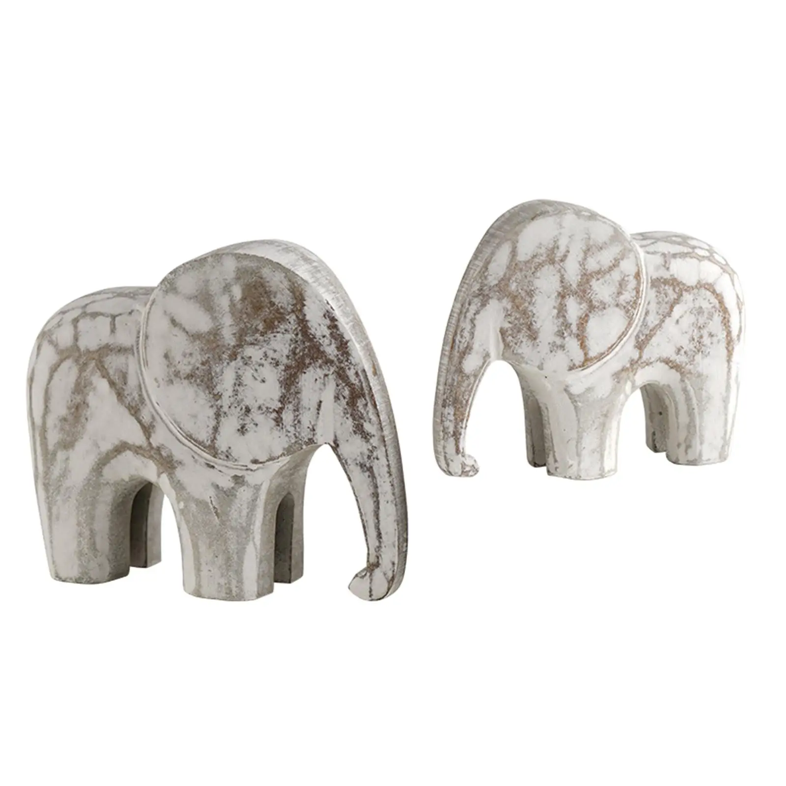 Modern Elephant Statue Sculpture Figurine 1Pair for Christmas Present Decoration