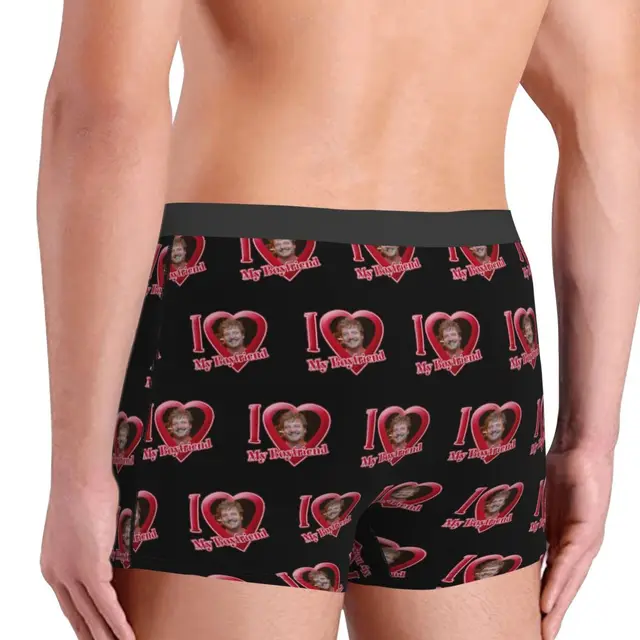 Man Heart Love Underwear Romantic Valentines Day Sexy Boxer Briefs