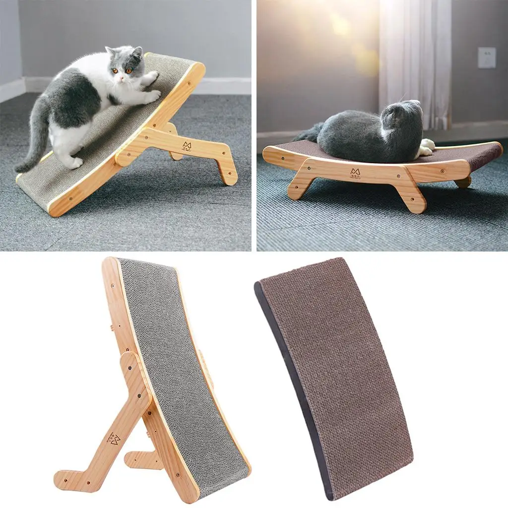 Wood Cat Scratch Cat Scratch Board Claw Grinder Corrugated Cardboard Scratching Sofa Protection Toy