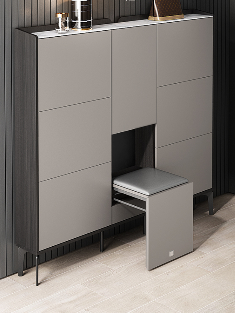 Description Picture 2 of itemEntrance Shoe Cabinet Ultra Thin Design Multilayer Shoe Cabinet With Seat Free Shipping Zapatera Organizador Furniture