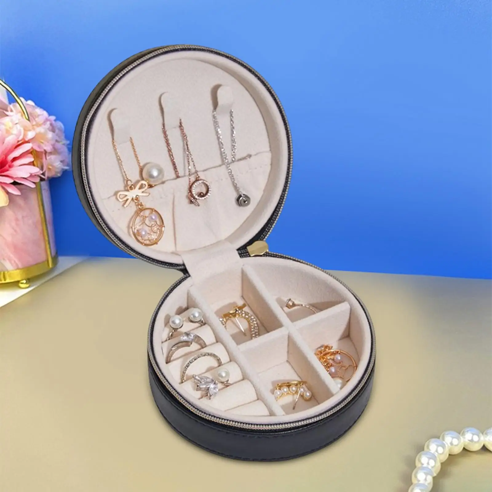 Travel Small Jewelry Box Watch Earrings Bracelets Cufflinks Case Velvet Lined Organizer Jewelry Holder Women Girls Wife Gift