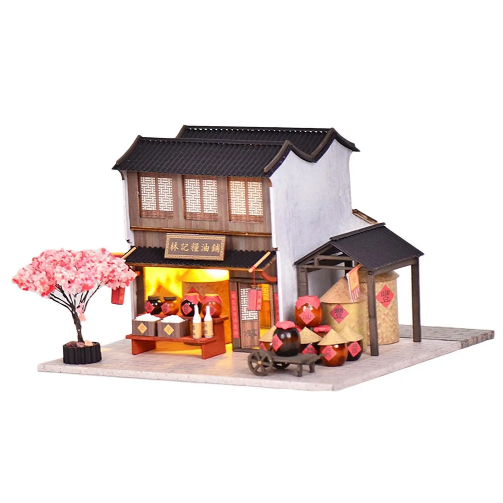 Small House Set Romantic Valentine`S Gift Dollhouse Miniature House for Women