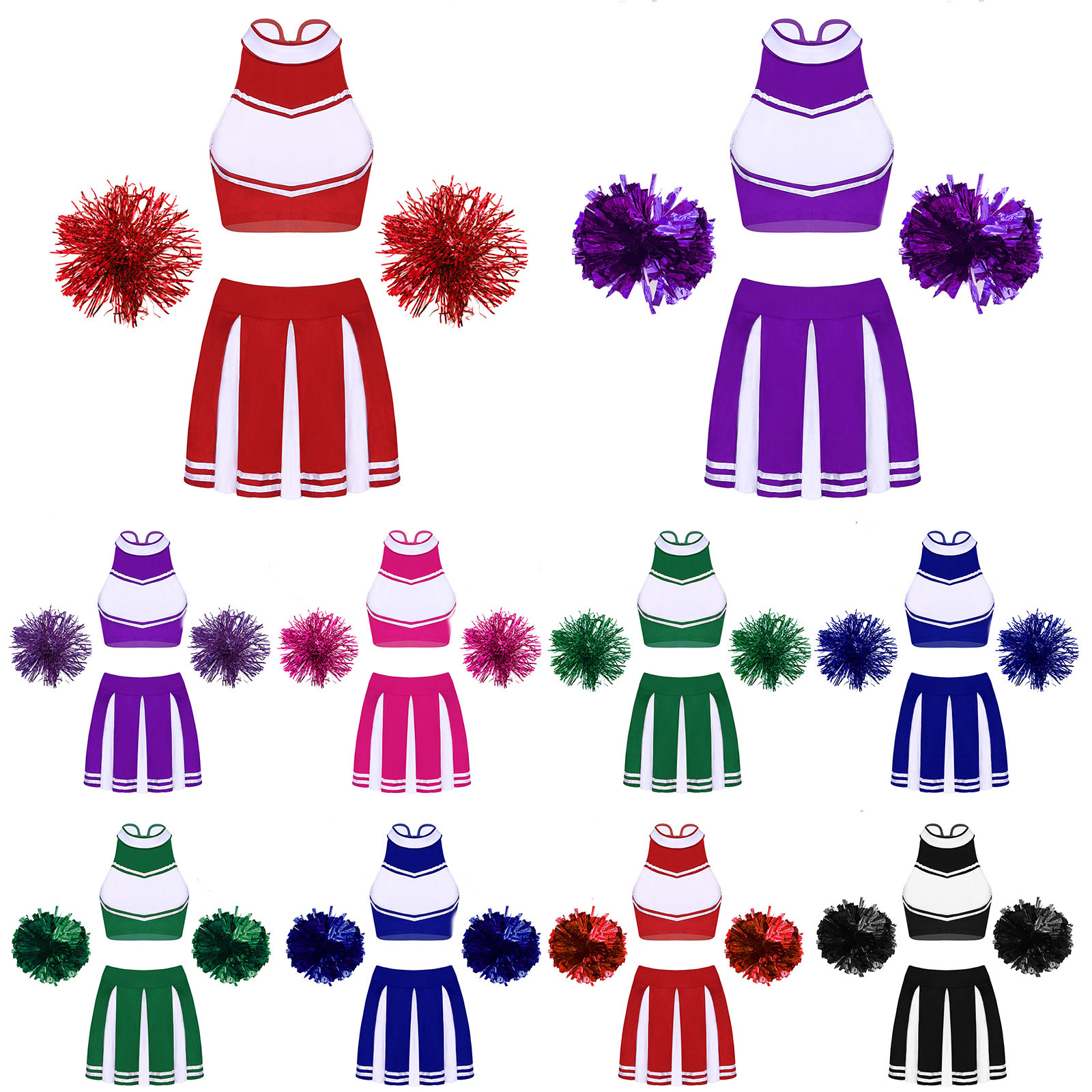 Description Picture 3 of itemWomen Cheerleading Uniform Cosplay Costume Set School Girls Cheer Dance Outfit for Sports Performance Clothes Cheerlead Sets