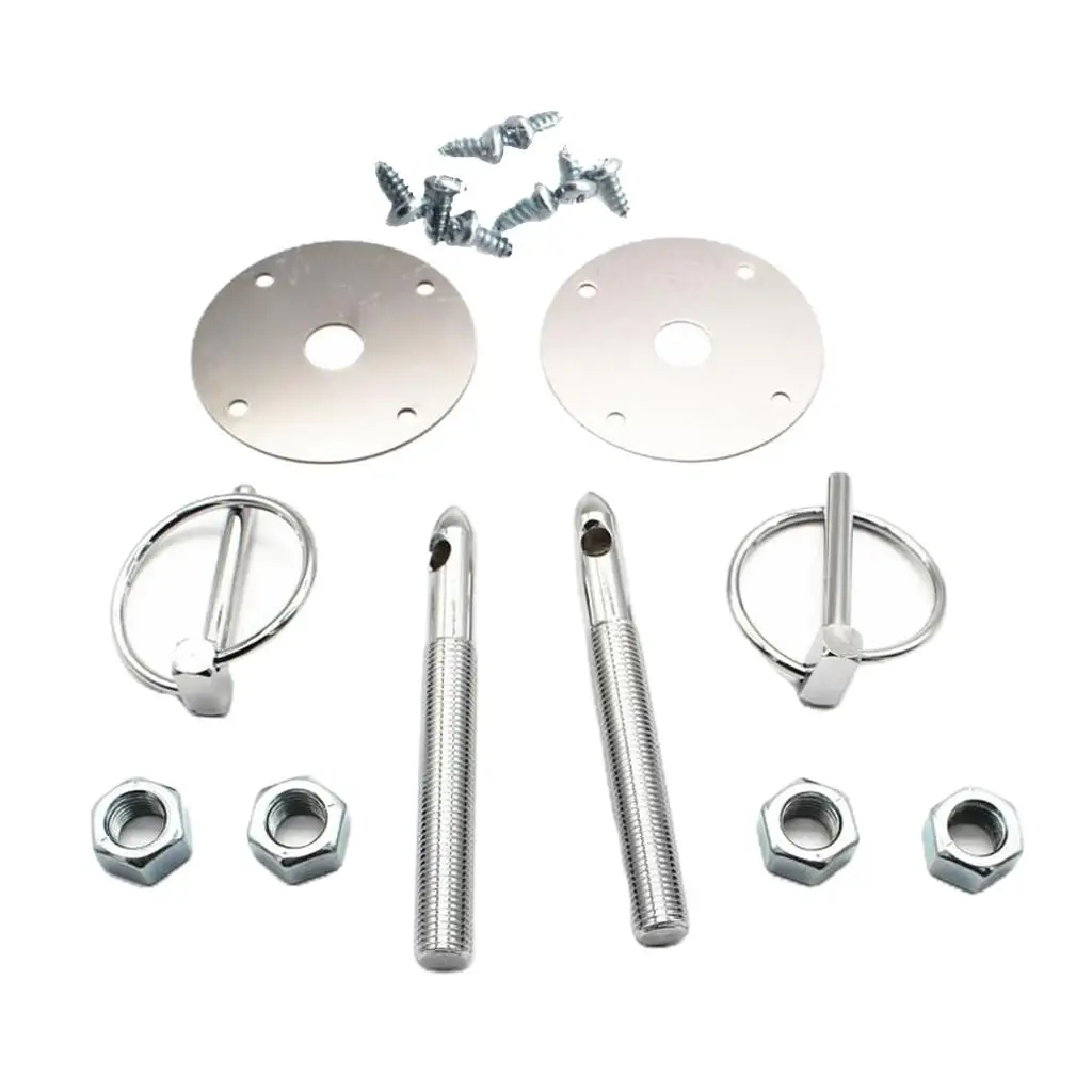 Auto Stainless Hood Pin Set Chrome Hardware for Ford Mopar Racing Cars