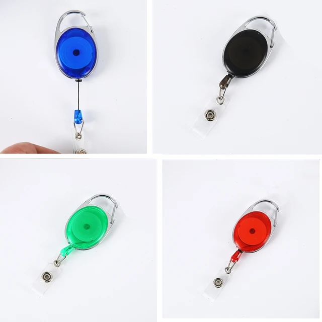Plastic Retractable Badge Reel Keychain Style Pass Access Card Accessories Holder  Reels ID Name Badge Reel - AliExpress