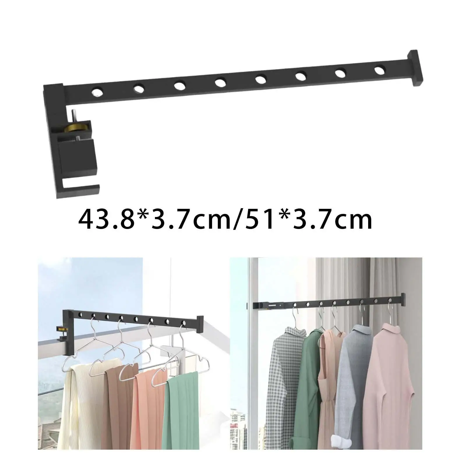 Folding Clothes Hanger Durable Punch Free Large Space Wall Mounted Clothes Hanger for Window Wall Trousers Kids Clothes Jackets