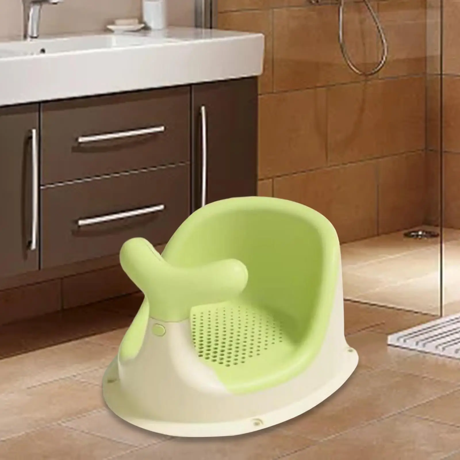 Toddlers Shower Seats Stable Bathroom Accessories Portable Bath Seat Support Portable Baby Bathtub Seat for Girls Toddlers Boys