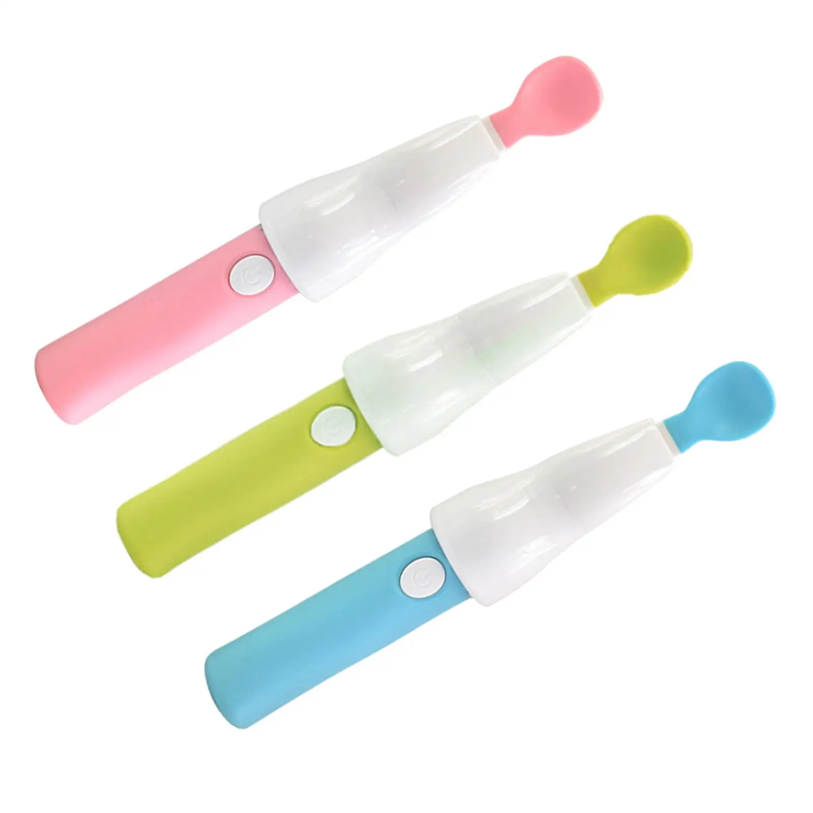 Automatic Cooler Baby Feeder Spoon One Handed Feeding Convenient Soft Infant Food Dispensing Spoon for Infant Newborn Toddler