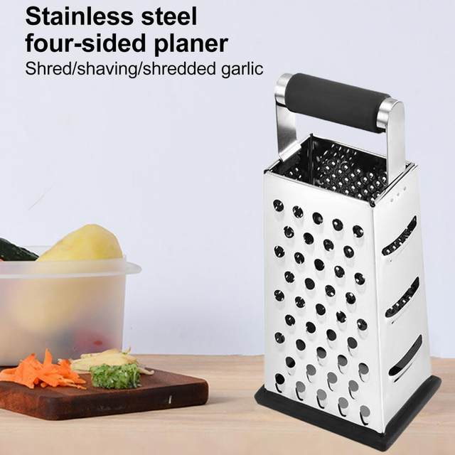 Cheese Grater with Garlic Crusher - Box Grater Cheese Shredder - Cheese  Grater with Handle - Graters for Kitchen Stainless Steel Food Grater -  Garlic Mincer Tool and Vegetable Peeler - Yahoo Shopping