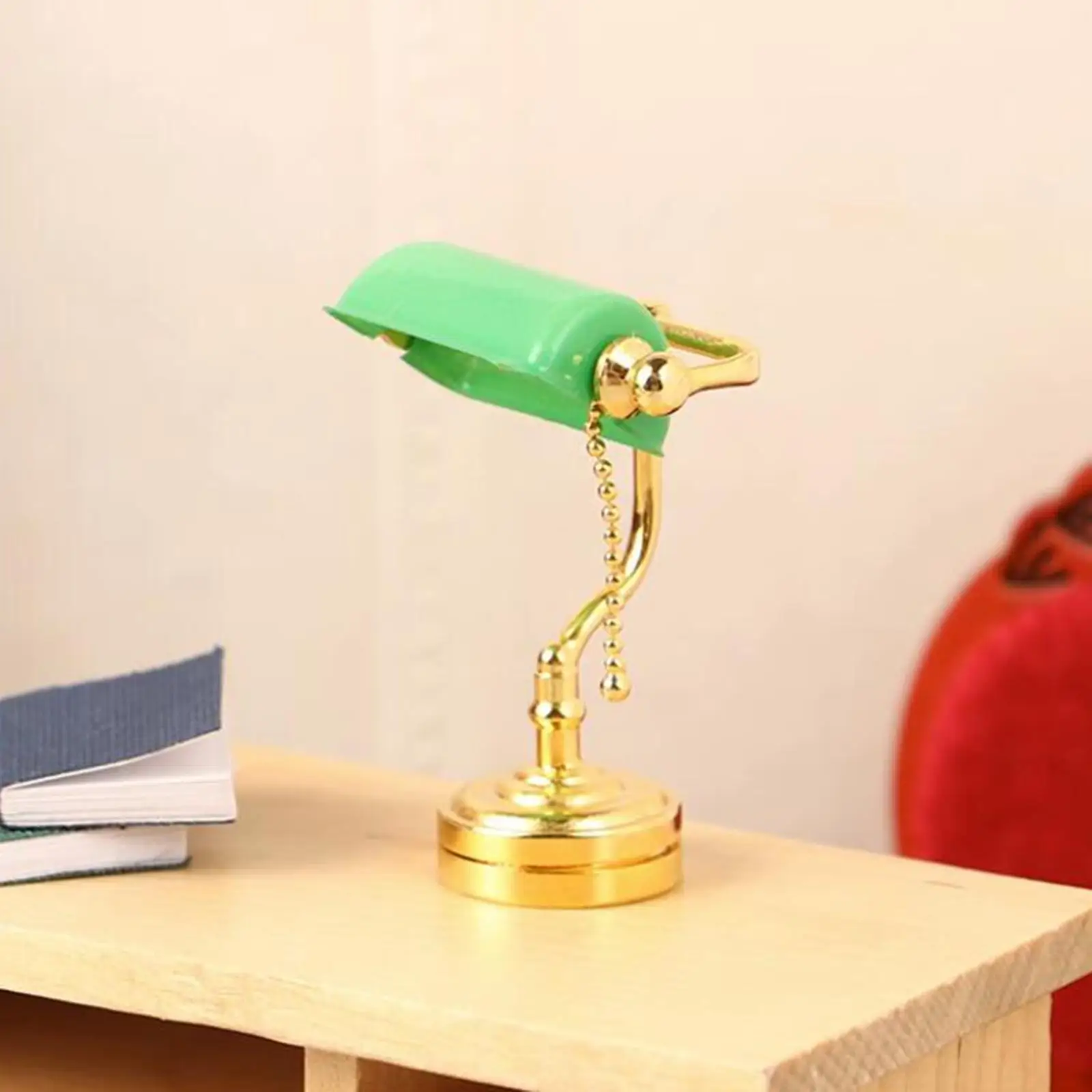 Dollhouse Desk Lamp Alloy Dollhouse Accessories 1/12 Miniature LED Lamp for Micro Landscape Life Scene Living Room Decoration