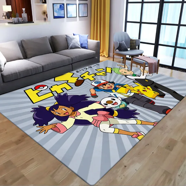 Mew Cute Pokemon Kawaii Living Room Pokemon Rug Carpet - Binteez