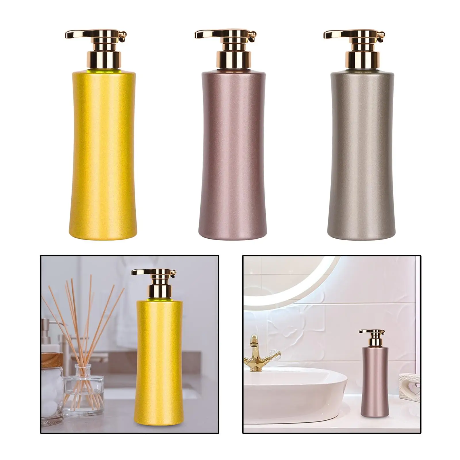 Modern Soap Dispenser Lotion Bottle Refillable Shampoo Bottle Pump 500ml for Bathroom Accessories Restroom Countertop Home Hotel