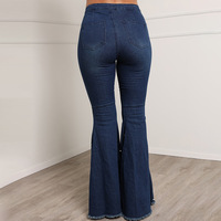 High Waist Full Length Slim Denim Jeans Jeans color: Deep blue|Blue|Grey