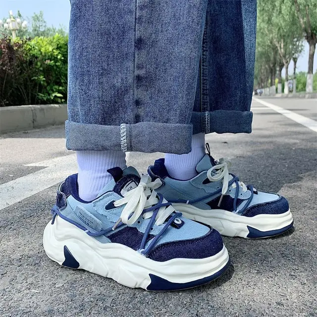 Sky Blue Chunky Sneakers Women Men Couples Sport Shoes New Design Autumn  Fashion Casual Shoes Breathable Women's Sneakers 41 42 - Women's Vulcanize  Shoes - AliExpress