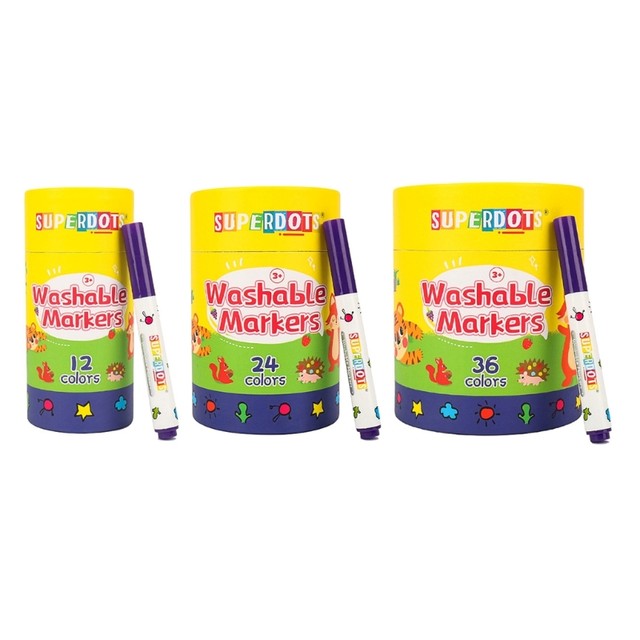 superdots washable markers set, dty 12