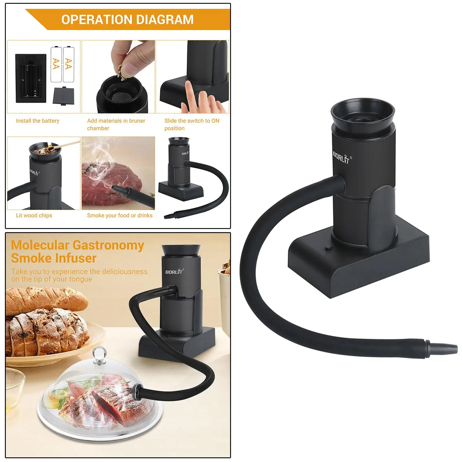 Portable Food Smoker Handheld Smoking Smoke Infuser for Cocktail Food Drinks