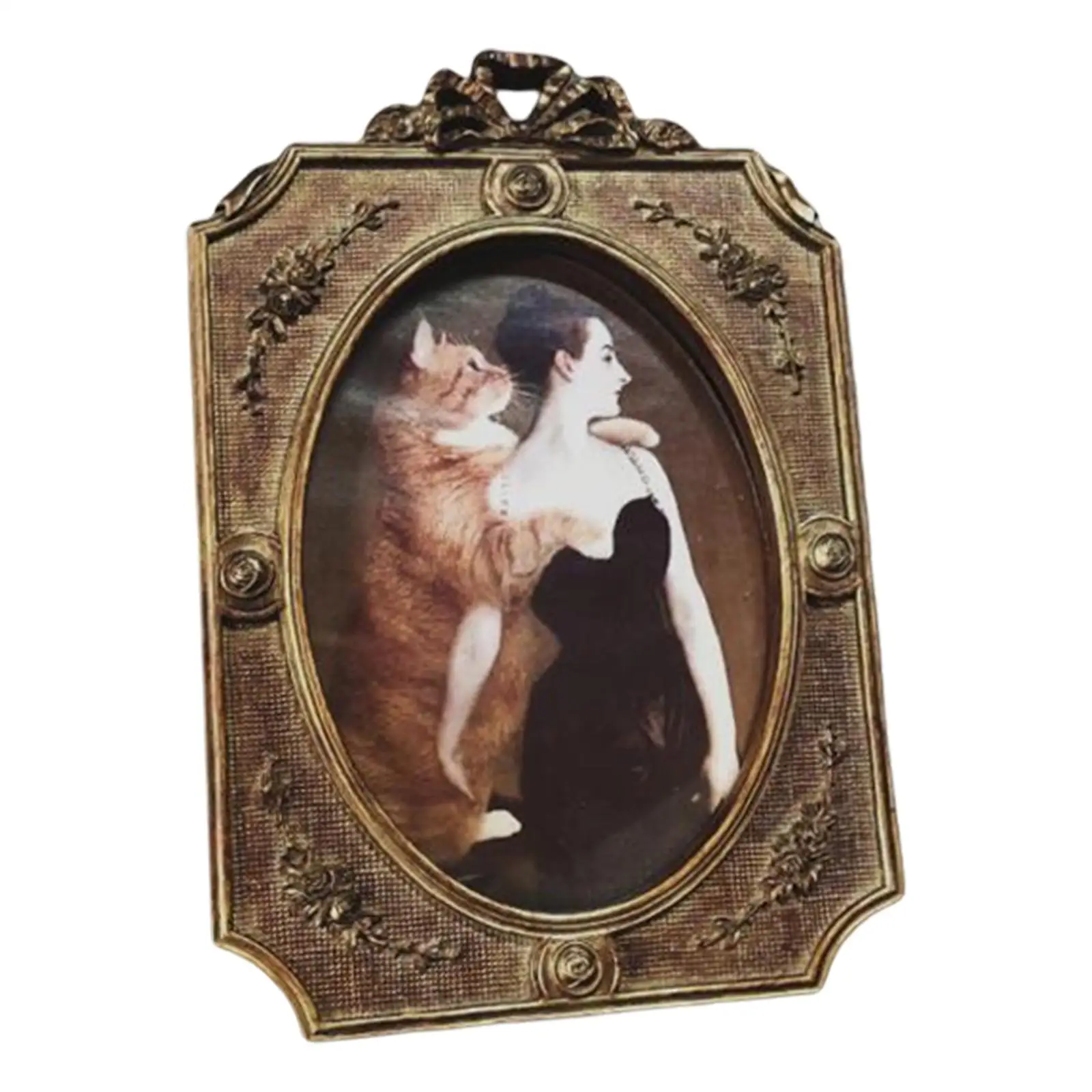 Carved Resin Photo Display Frame Home Decoration Wall Hanging Freestanding Ornament Elegant Picture Display Holder for Hallway