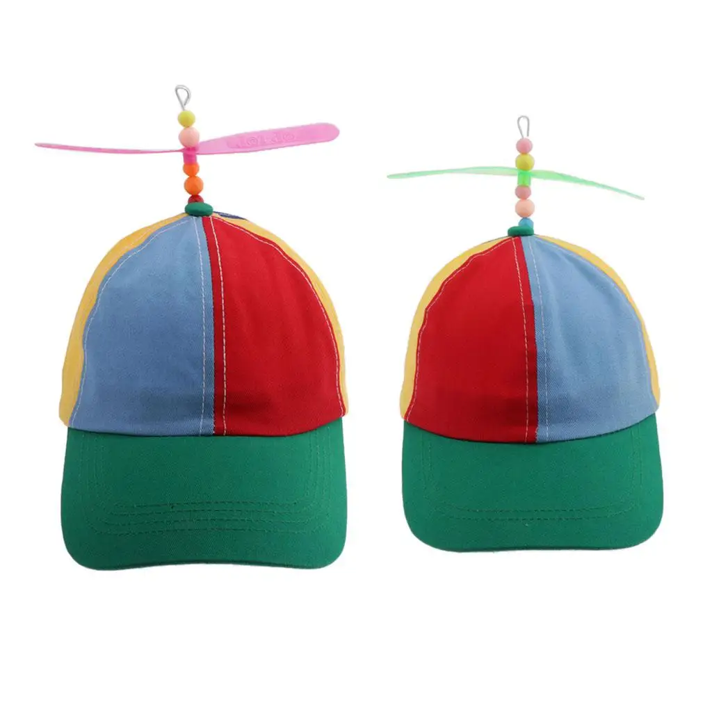 Rainbow Propeller Spinner Hat with Adjustable Hat  Back - Costume 