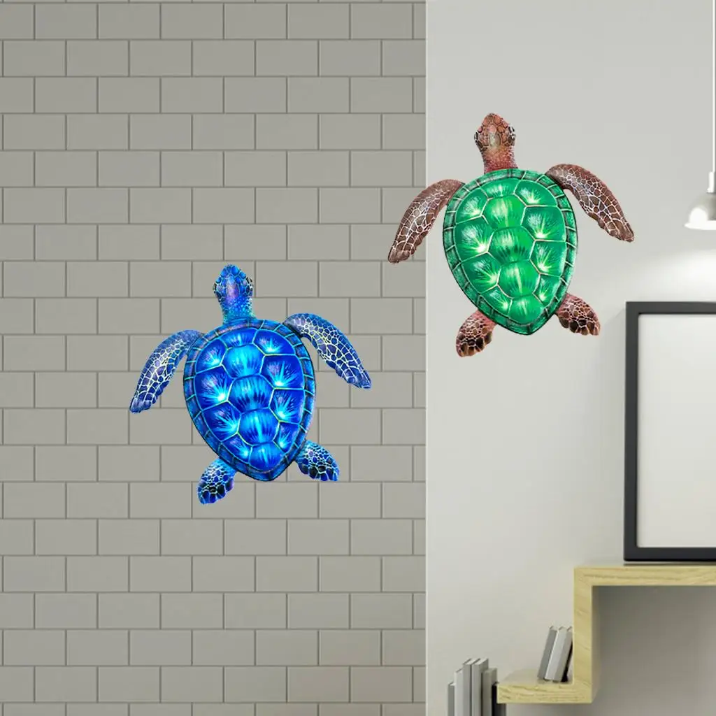 2x Sea Turtle Metal Wall Decor Animal Ornament for Home Living 