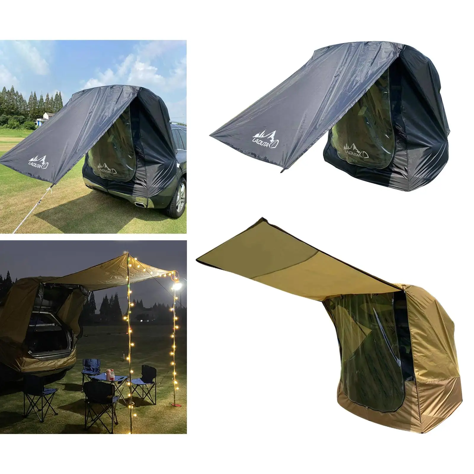 Anti UV Car Trunk Tent SUV Self-driving Tour Barbecue Outdoor Camping Tail Extension Sunshade Rainproof Tourist Tent