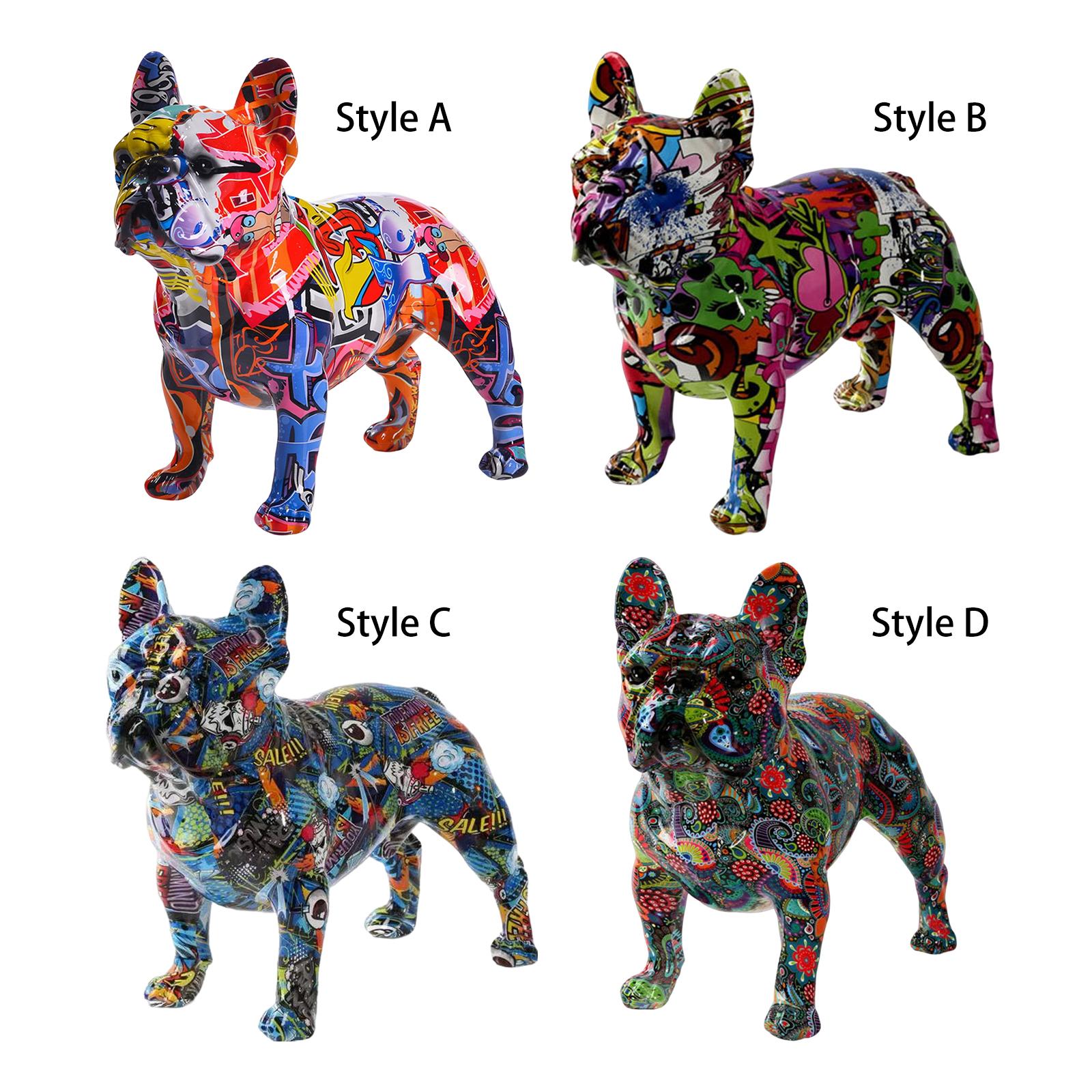 French Bulldog Statue French Bulldog Figurine Decorative Animal Statues for Home Shelf Cabinet Decoration Memorial Gift