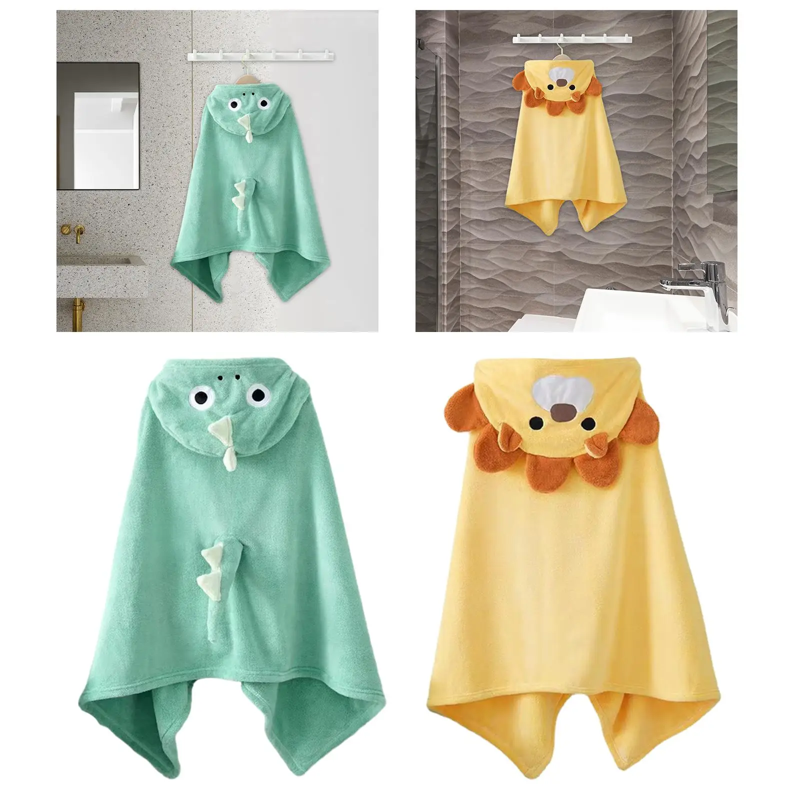 Toddlers Bathrobe with Hood Nightwear Stylish Breathable Absorbent Towel Accessories Baby Bathroom Bathrobe Hooded Bathrobe