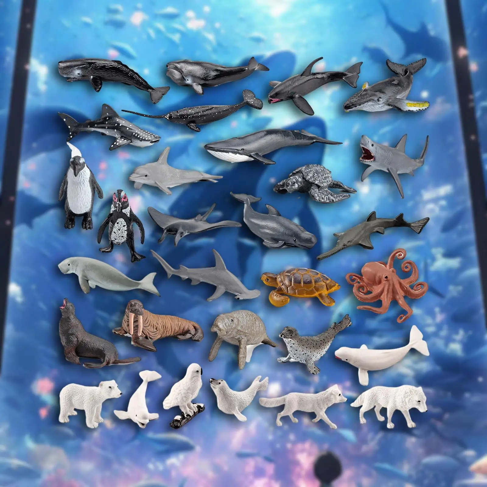 30Pcs Sea Animals Figures Toys for Birthday Christmas Party Decoration