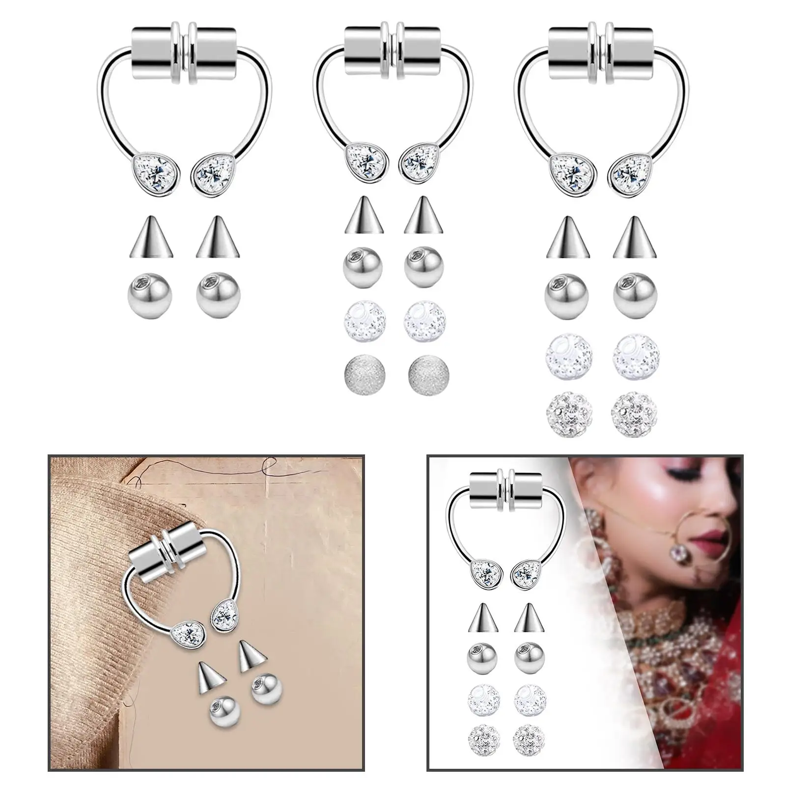 Nose Studs Nose Screw Accessories Comfortable to Wear Stainless Steel Nose Rings Hoop Body Piercing Jewelry for Girls Men Women