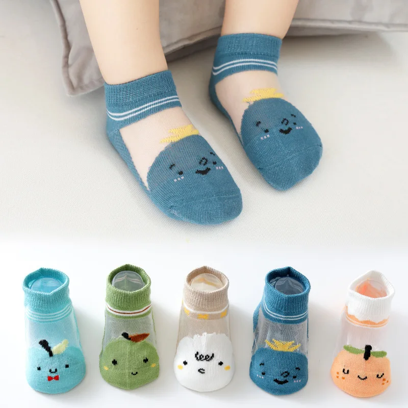 Ciujoy Baby Socks 5 Pairs Boys Girls Cartoon Animal Mesh Cotton Stockings for 0-5 Year Toddler Kids Spring Summer 