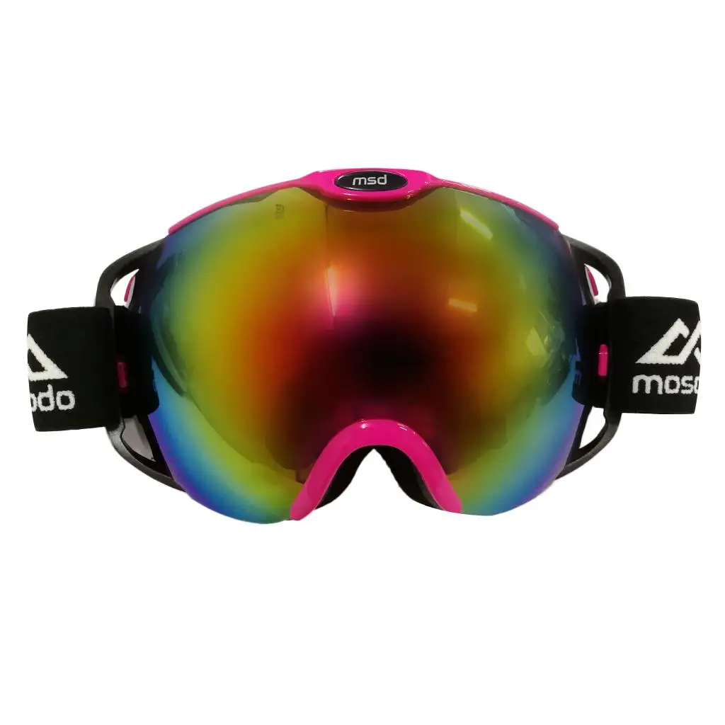 Snow Ski Goggles Snowboard Large Double Lens Anti-Fog UV Protection Pink Cycling Hiking Snowboarding