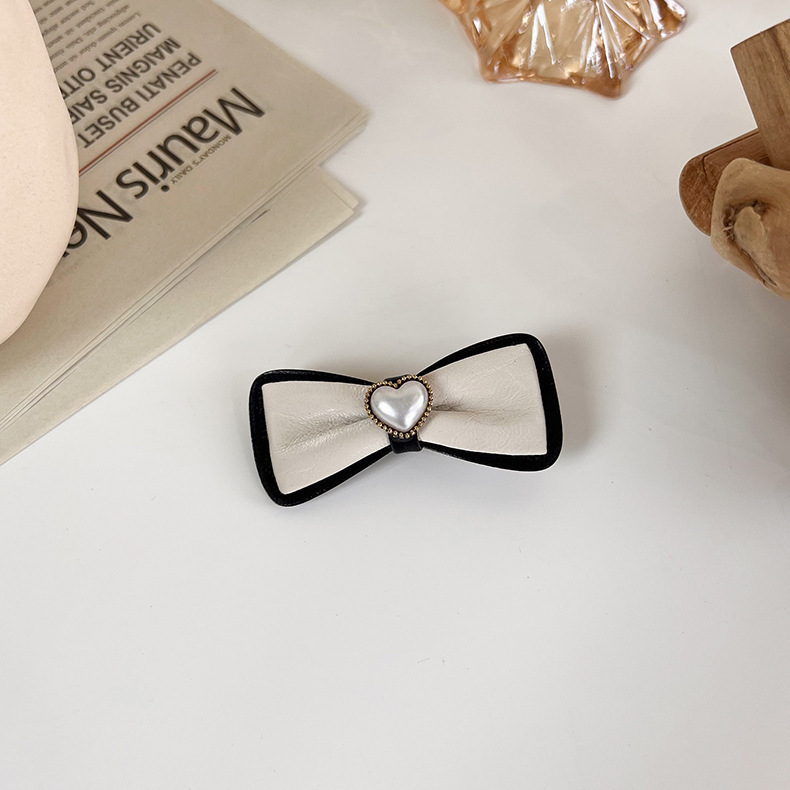 Licht Luxus Schwarz Weiß Blume Perle Gebrochene Haarnadel Mädchen Süße Nette BB Clip Zubehör Kopfschmuck – Detail 13