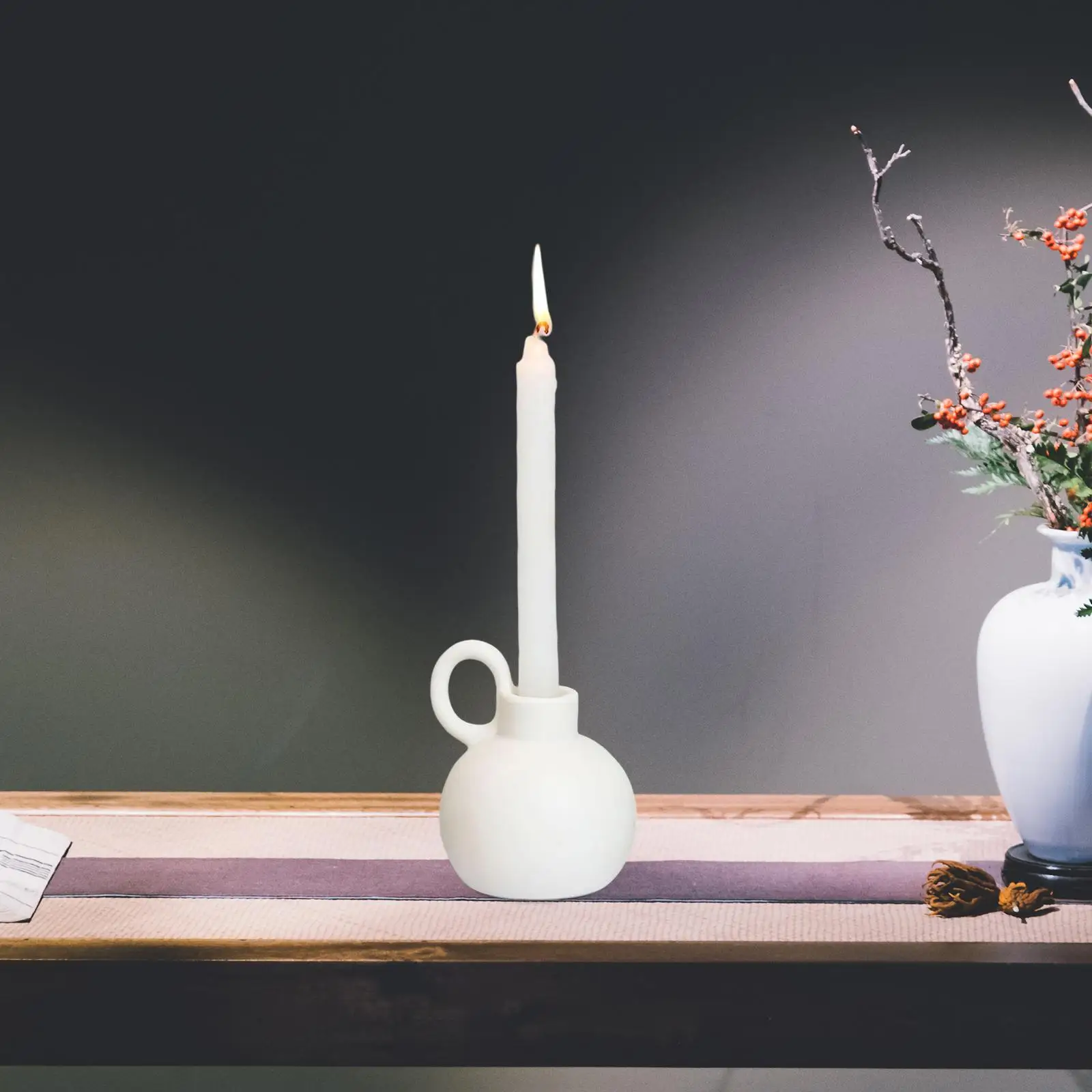 Pot Shaped Taper Candle Holders Candelabras Desktop Festive Home Dinner Table Ceramic Candlestick for Hotel Housewarming