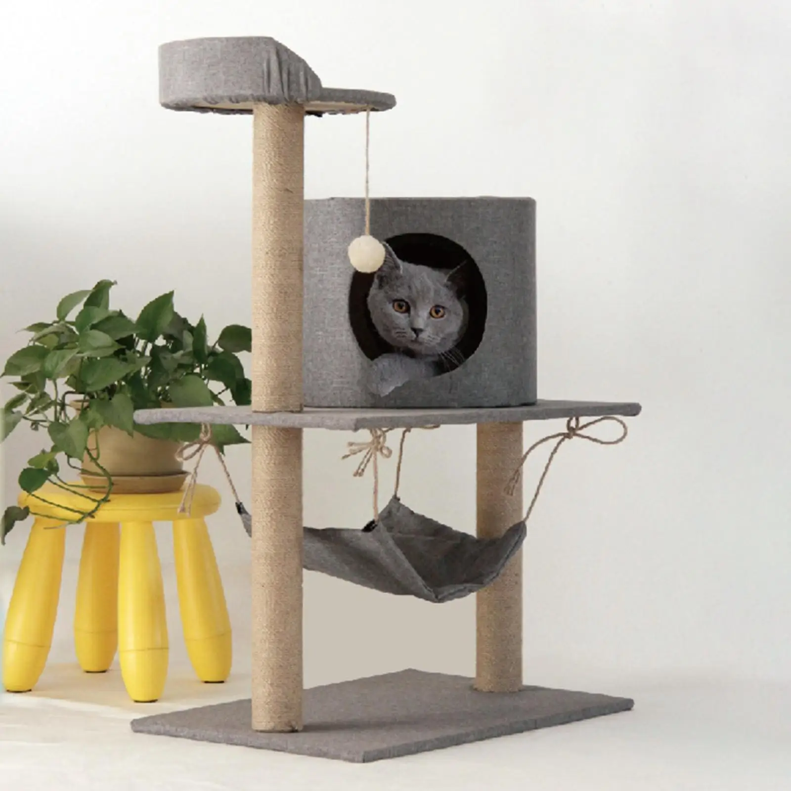 Small Cat Tree with Scratching Posts Activity Tower Perch Toys Climbing Stand Condo Cat House Playground Play Rest for Kittens