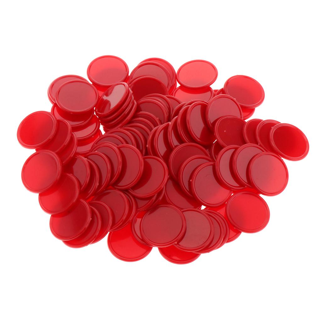 100Pcs Plastic Learning Counters Disks Bingo Chip Counting Discs Markers, Poker Chips Game Tokens with Storage Box, 25mm/1 Inch