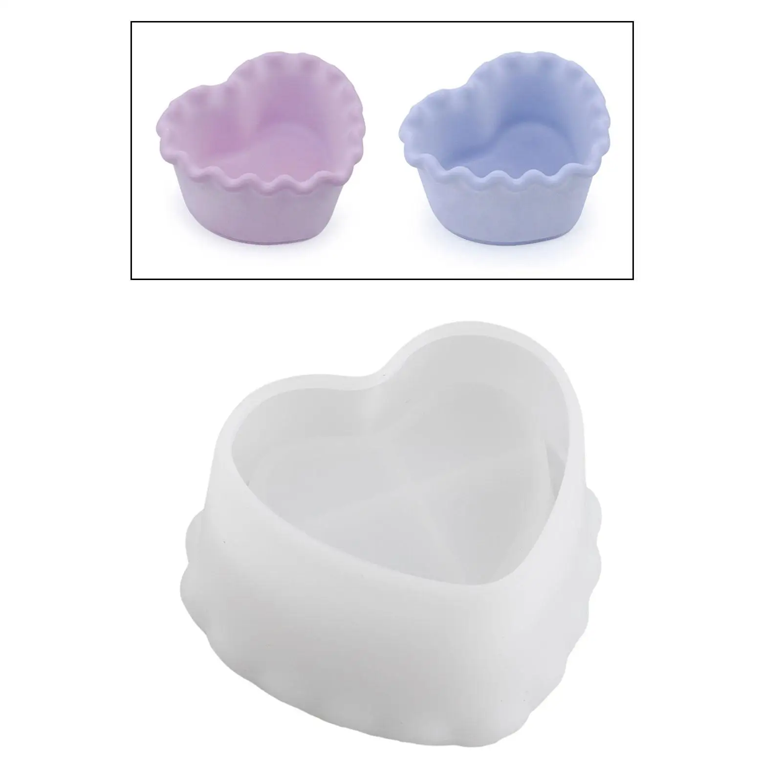 Silicone Model Easy to Demold Candle Holder Making Supplies Handmade Durable Heart Shape Jewelry Storage Box Epoxy Resin Casting
