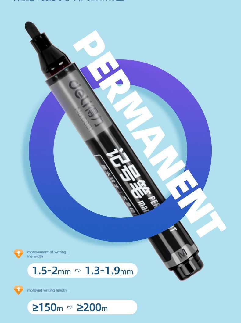 3/6 Pcs/set Deli Permanent Art Markers Pens Waterproof Oil Based Paint Markers for Rock Wood Fabric Plastic Canvas Glass Canvas