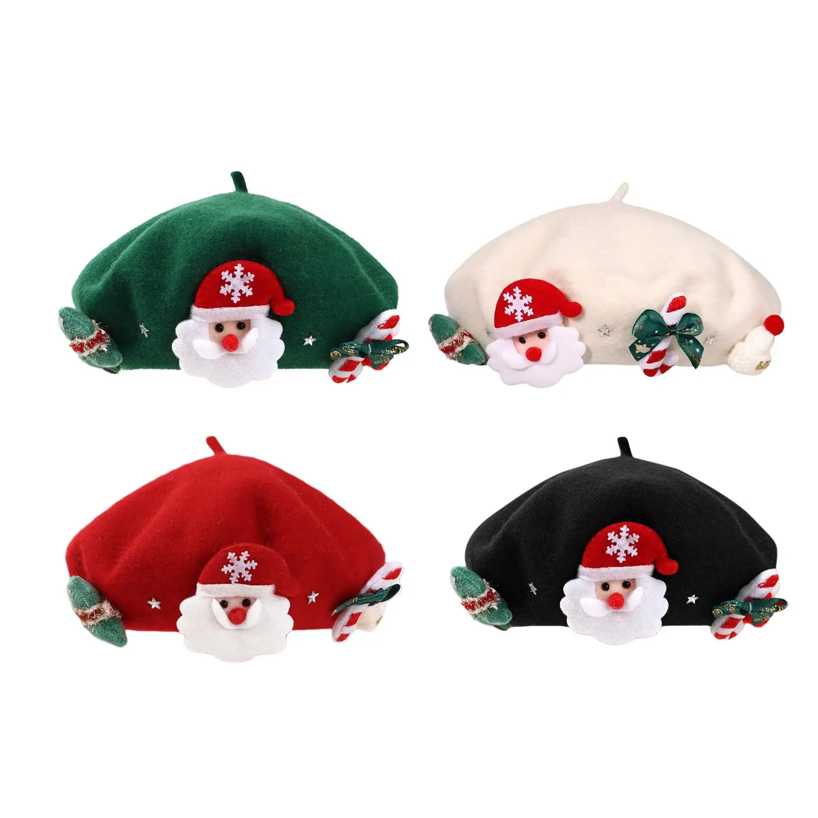 Christmas Beret Hat Beanie Beret Hat Lady French Beret Winter Hat Fashionable Costume Hats for Adults Festival Vacation New Year