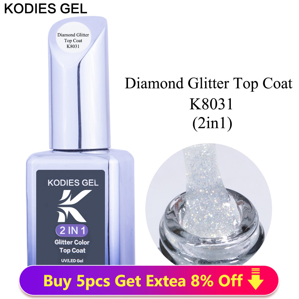 Best of KODIES GEL Diamond Top Coat For Nail Varnish 15ML Super Shine UV Gel Nail Polish Soak Off Semi Permanent Glitter Topcoat No Wipe Reviews & Tips