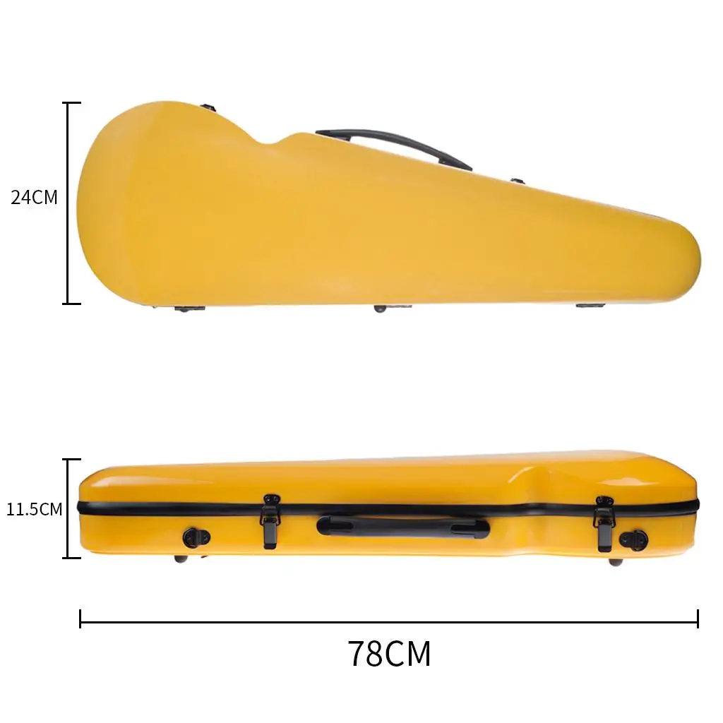 4/4 Full Size Violin Hard Case  Triangular Shape Backpack,  Light , Yellow
