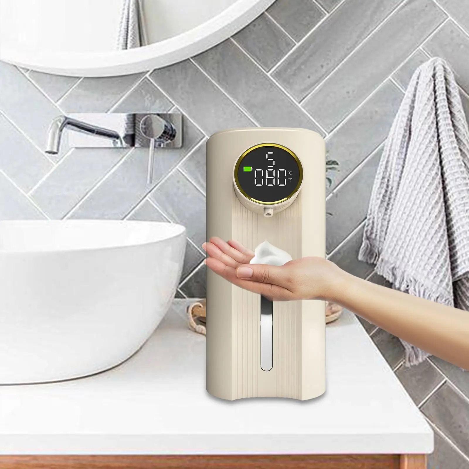 Automatic Soap Dispenser Facial Cleaner Shampoo Non Contact Refillable for Household Restaurant Kitchen Preschool Children Hotel