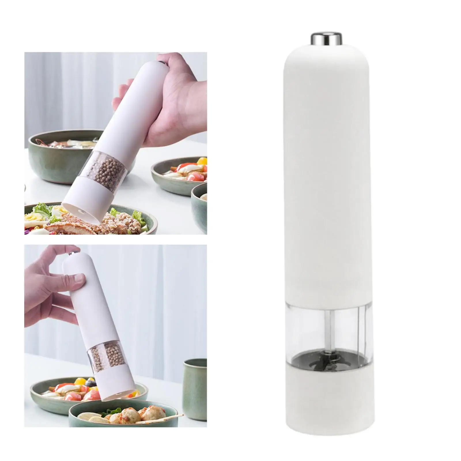 Electric Salt and Pepper Mill Adjustable Salt Miller Peppercorn Crusher