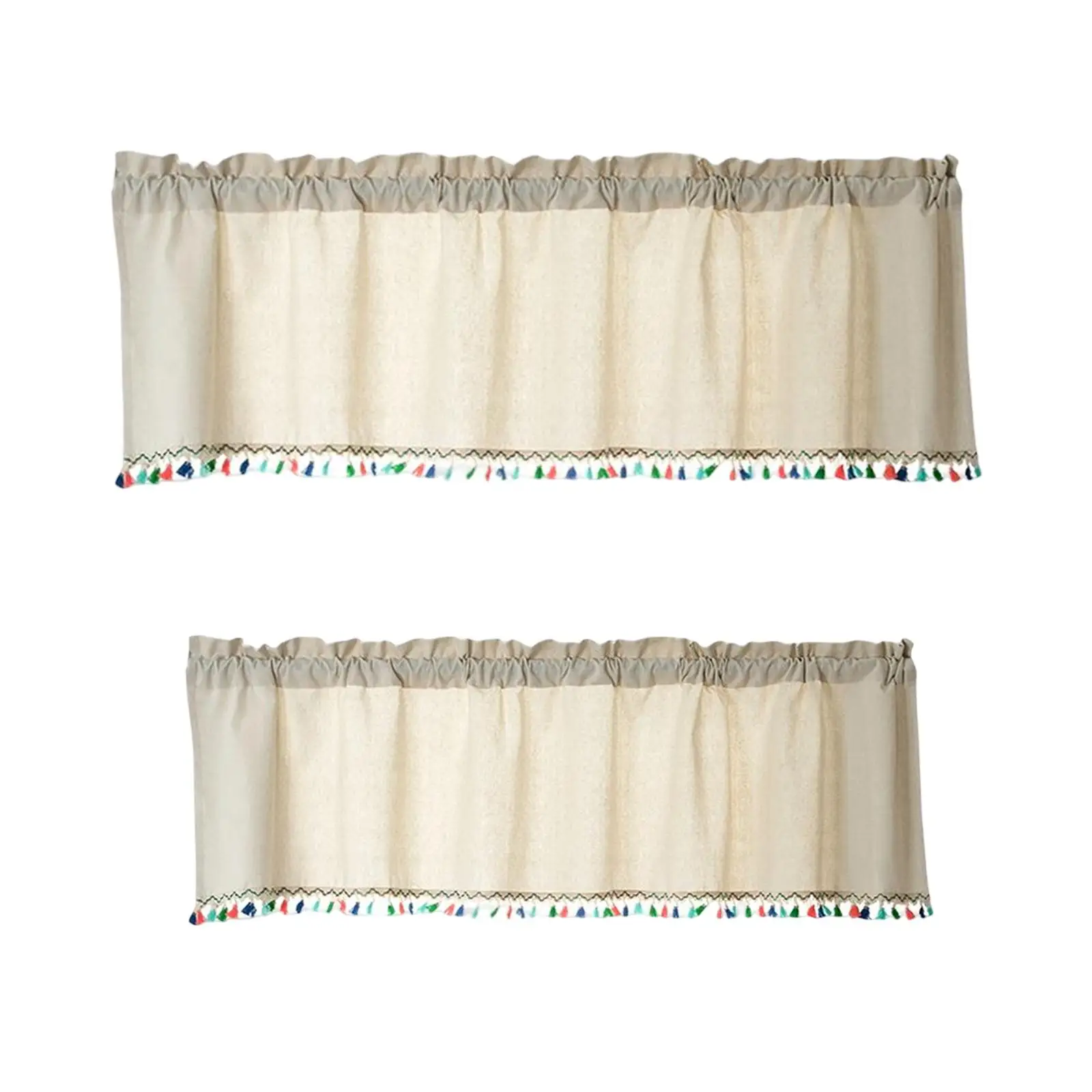 Rod Pocket Valances Decoration Short Curtains for Shop Panel