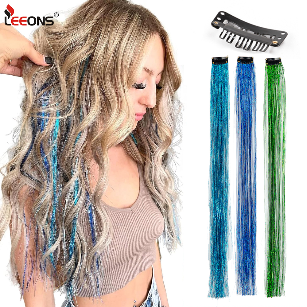 Best of New Sparkle Hair Extensions Clip In Hair Tinsel Fairy Tinsel Hair Extensions With Clips Clip On Glitter Hair Tinsel Extensions Reviews & Tips