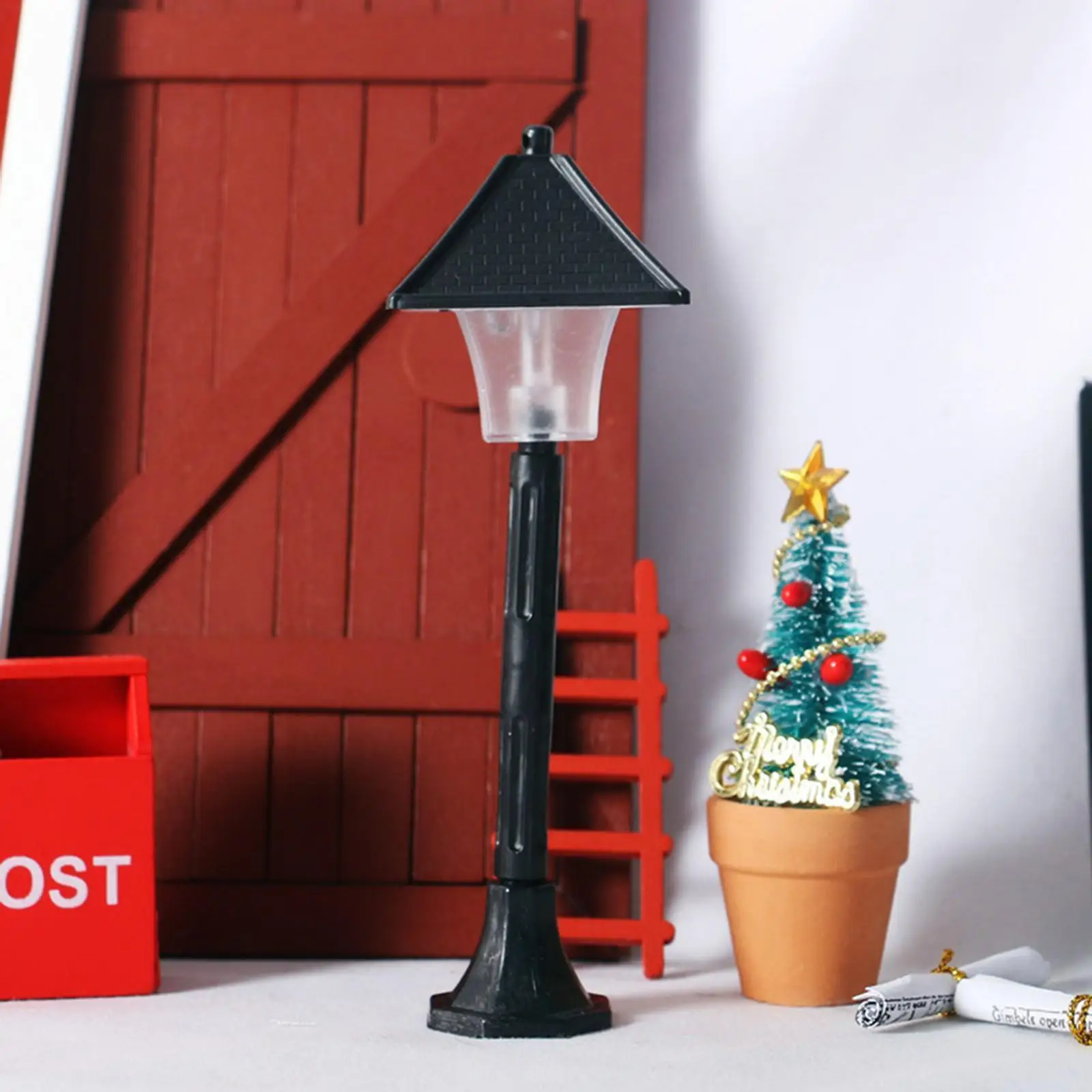 2Pcs Dollhouse Miniature Lamp Post Ornament Furniture Model for Accessories