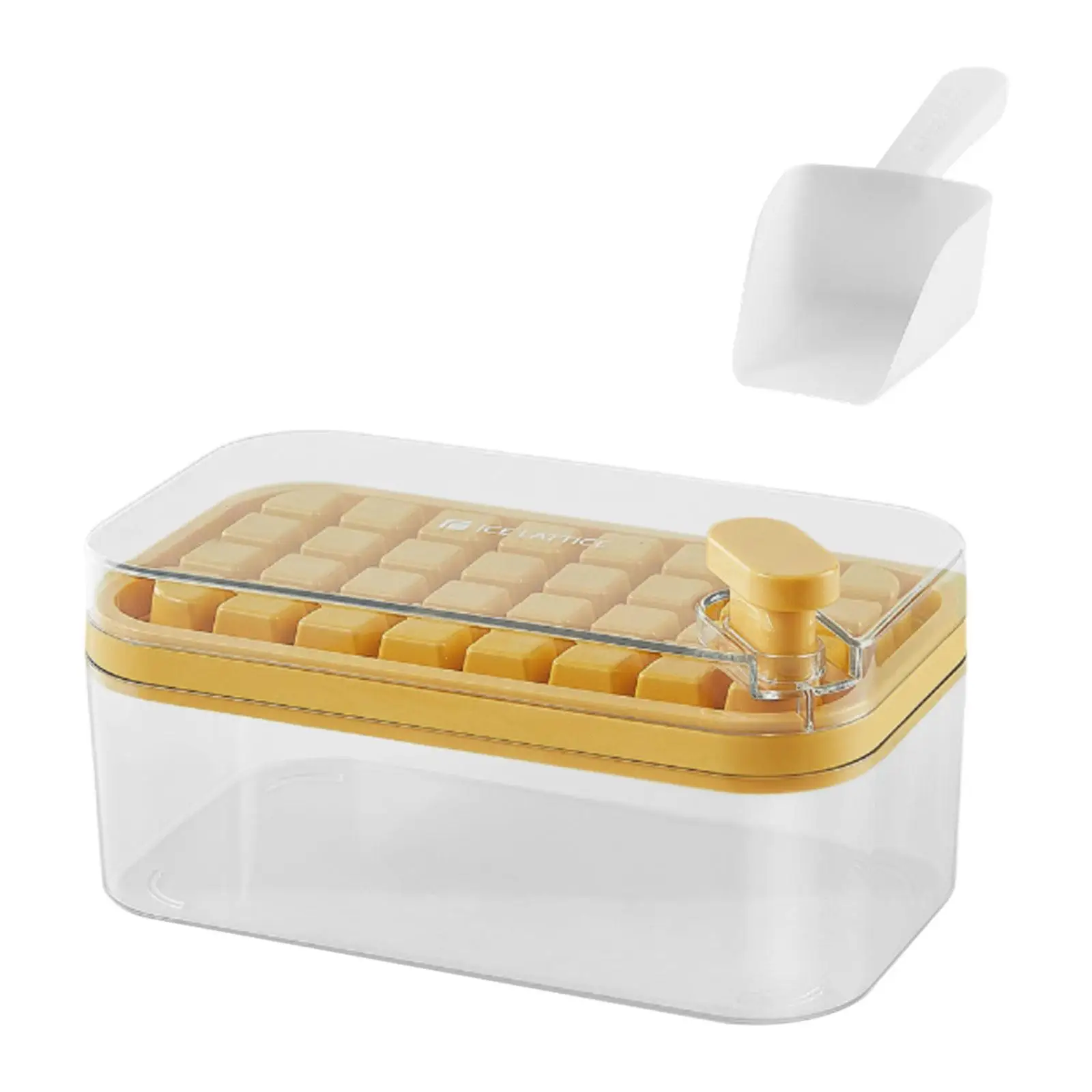 Ice Cube Tray Ice Storage Box Ice Square Shape Ice Cube Making Tray for Chilling Drinks Juice Smoothie Cocktails Coffee
